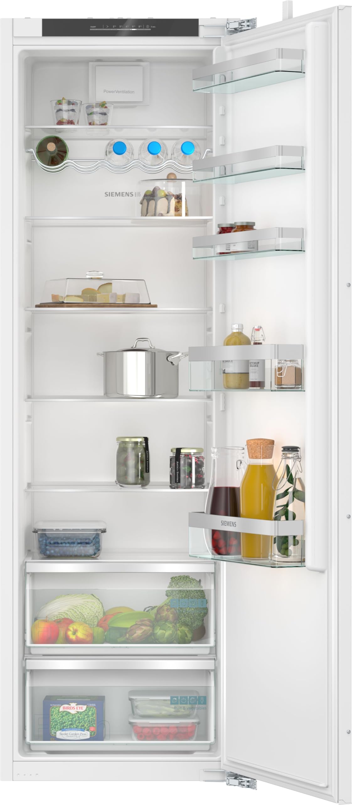 Siemens KI81RVFE0, iQ300, Einbau-Kühlschrank, 177,5 x 56 cm Nische, 310 L, Made in Germany, freshBox für längere Frische, schnelles Kühlen, bottleRack für Flaschen, sehr Leise, Flachscharnier