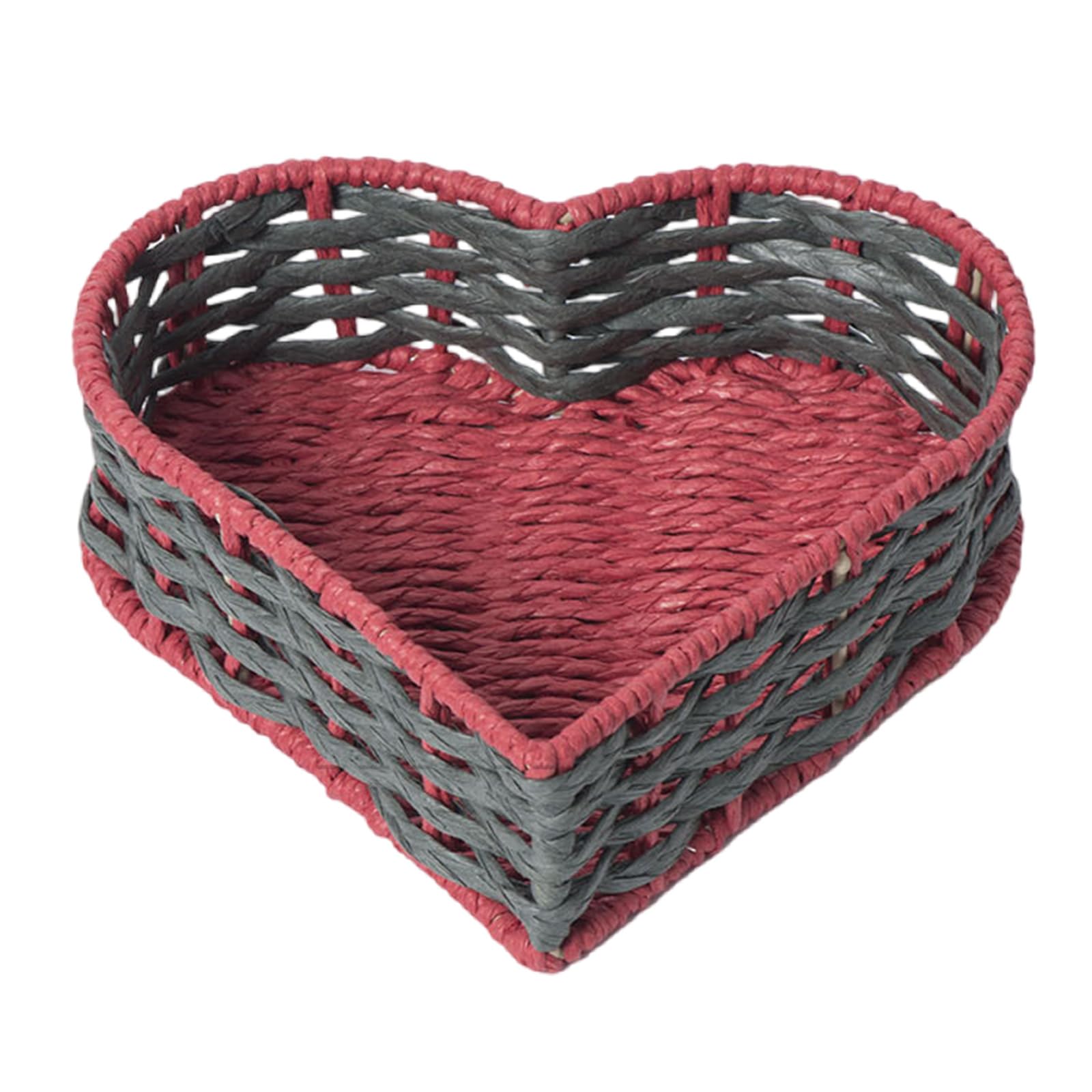 Tsophreniq Spacious Woven Heart Basket for Bread and Snacks Kitchen Vegetable Produce Storage Organiser Storage Solution Kitchen Solution