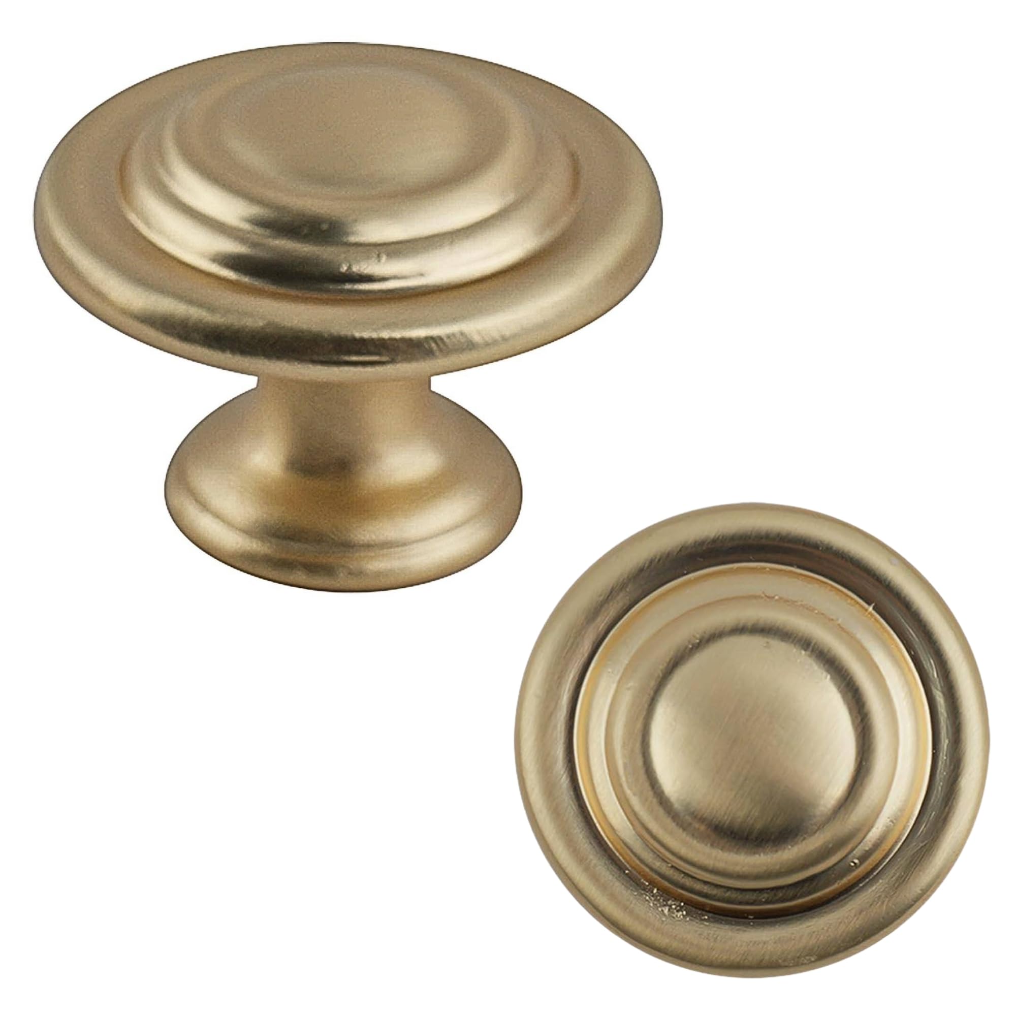 keypak 10 Pack Toledo Cabinet Knobs – Round Gold Drawer Pull Handles for Cupboards, Wardrobes, Kitchen Cabinets & Furniture