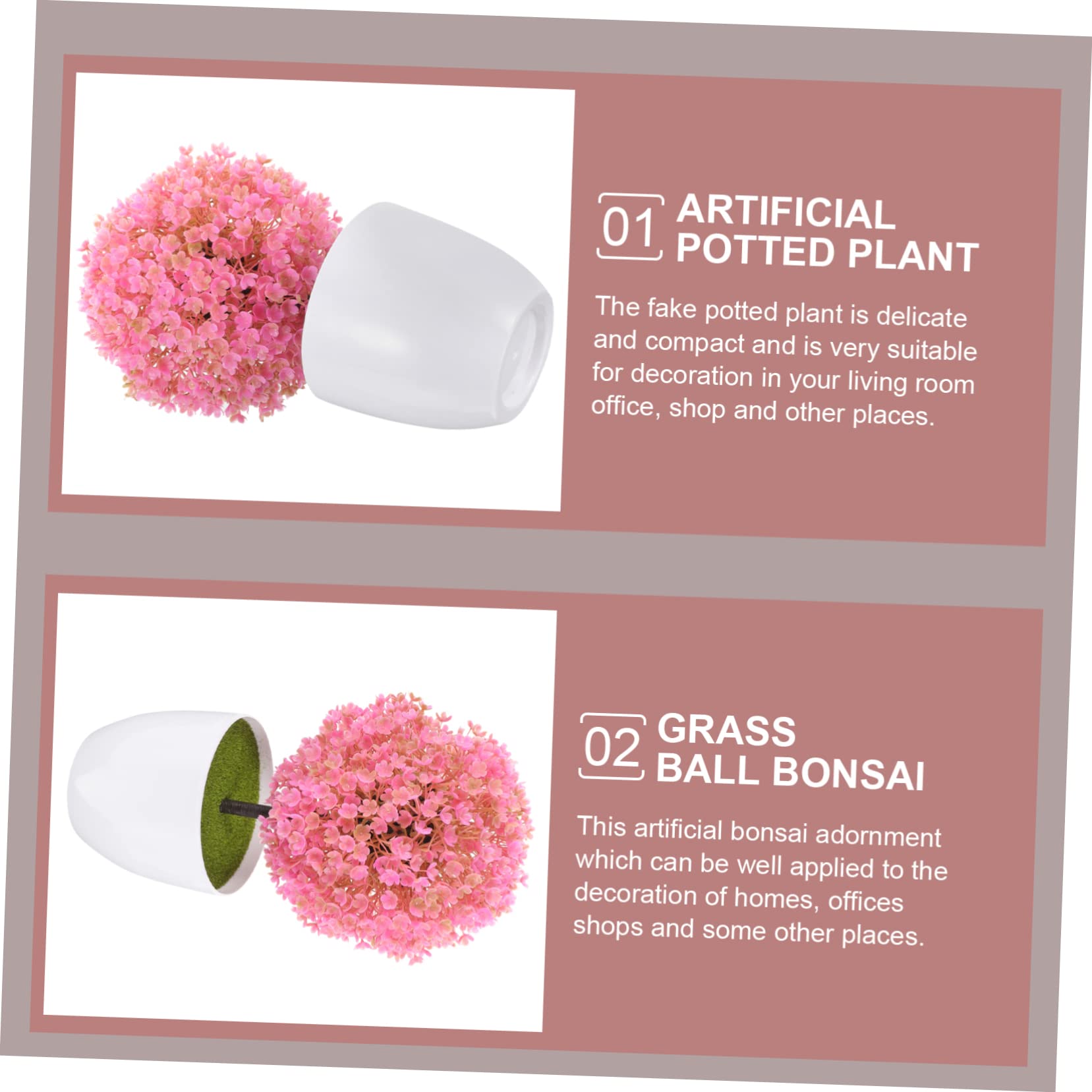 Cabilock 2pcs Simulated Potted Plant Indoor Bonsai Houseplants Live Indoor Artificial Faux Potted Plant Fake Plant for Desk Fake Potted Plants with Fake Plants Faux Plants Iron Wire