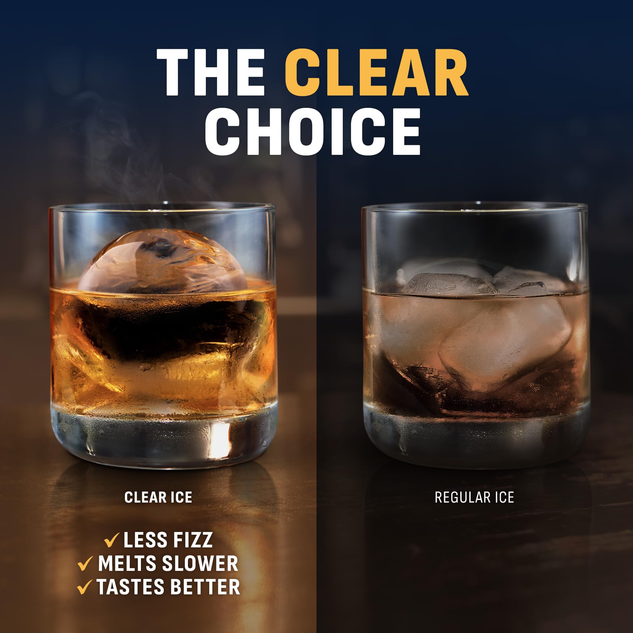 Newair Whiskey Ice Ball Maker | Countertop Clear Ice Cube Maker for Your Evening Drink, | 32 Ice Spheres per Day | Black Stainless Steel on Fridge.com