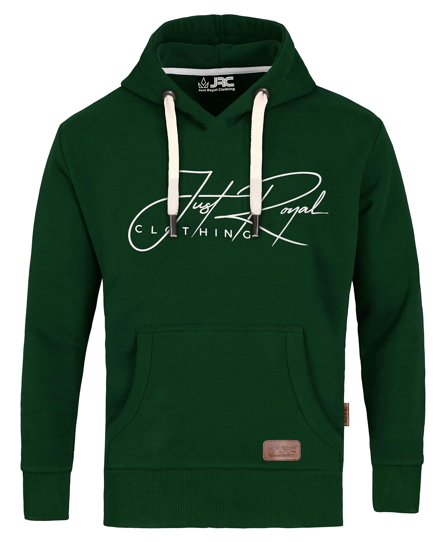 Jrc Just Royal Clothing Men's Bottle Green Pullover Fleece Hoodies, Lightweight Casual Hooded Sweatshirt Tops With Kangaroo Pockets For Gym & Running (, Xxxl)