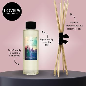 Winter Forest Reed Diffuser Oil Refill, 4 oz, Woody Fragrance, Aroma | Fir needles, juniper, and sandalwood profile, includes replacement reeds, entryway, living room, luxury home scent