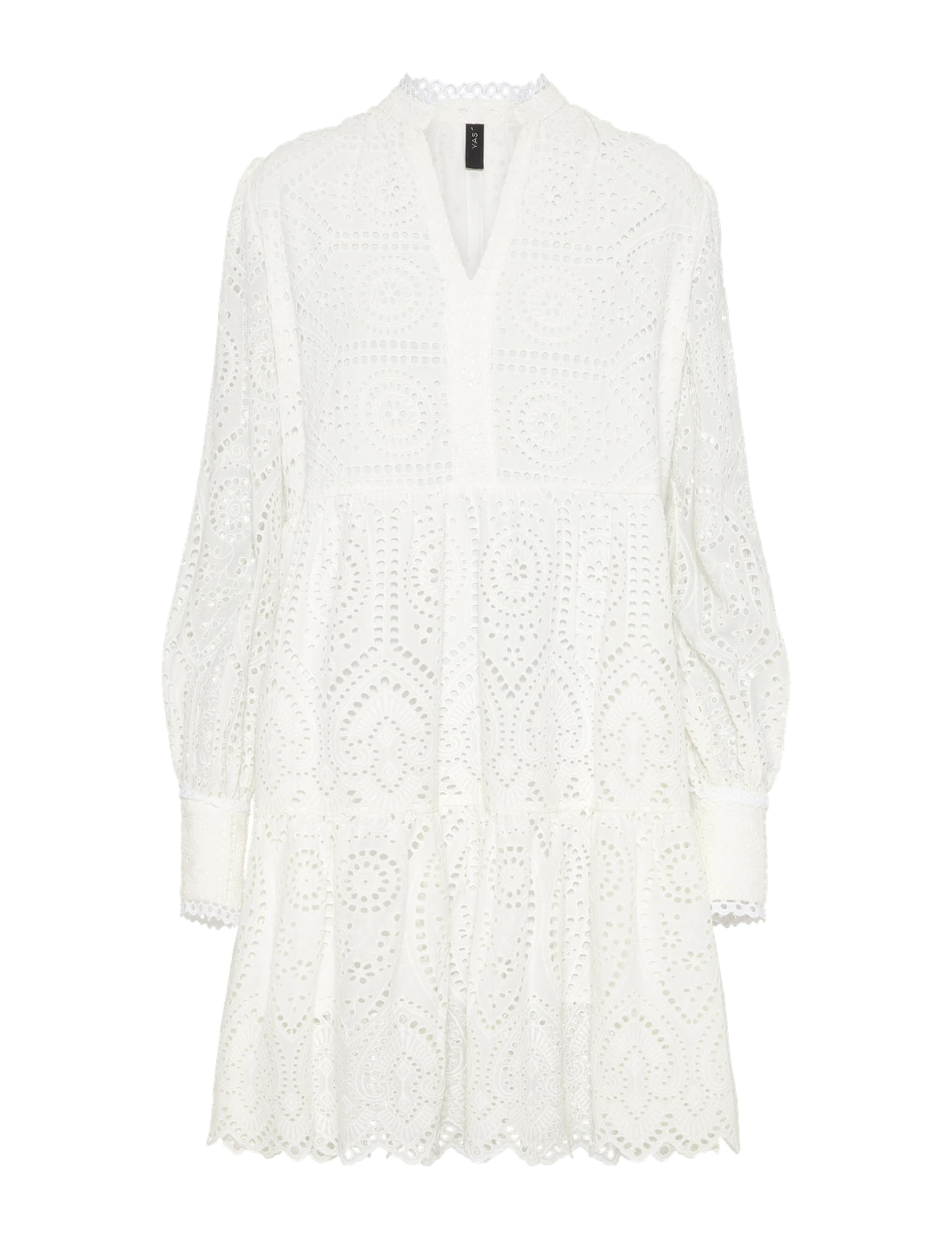 YAS Women's Yasholi LS Dress S. Noos Tiered Dress, Star White, XS
