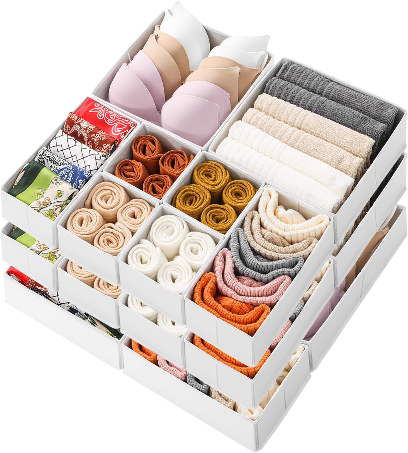 16+ Sewing Organizer Box Amazon.com: Criusia Drawer Organizer Clothes,16 Pack Underwear Drawer