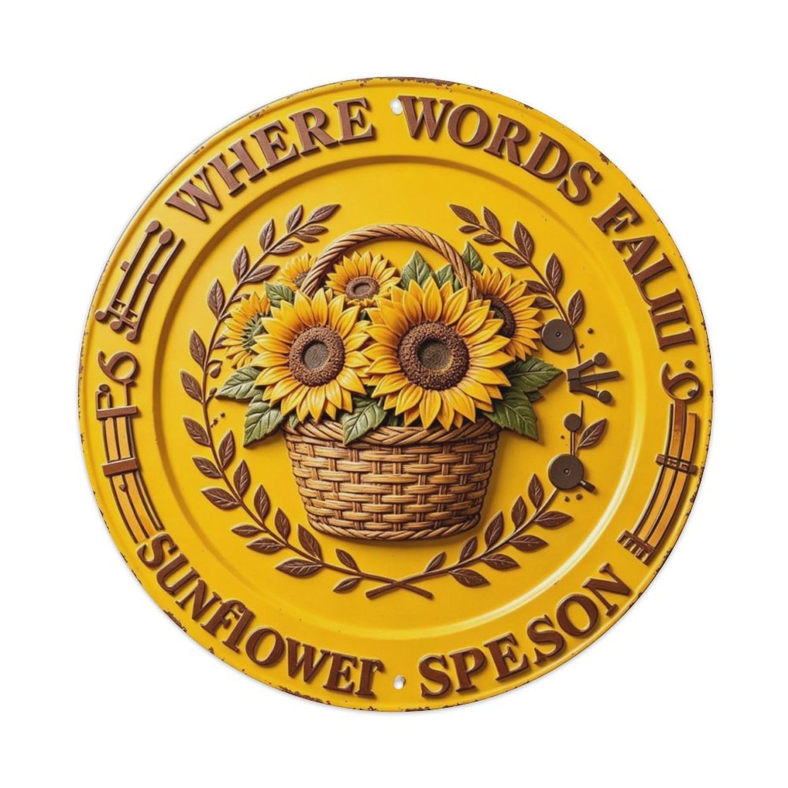 Sunflower Season Metal Tin Sign Plaque