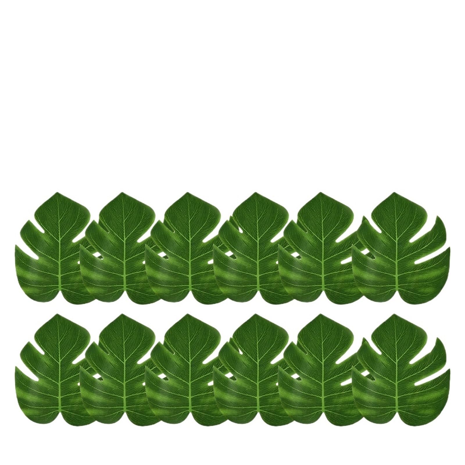 Artificial Foliage Stems 36pcs Tropical Palm Leaves Hibiscus Flower Party Decoration Artificial Leaf Wedding(Color 1)