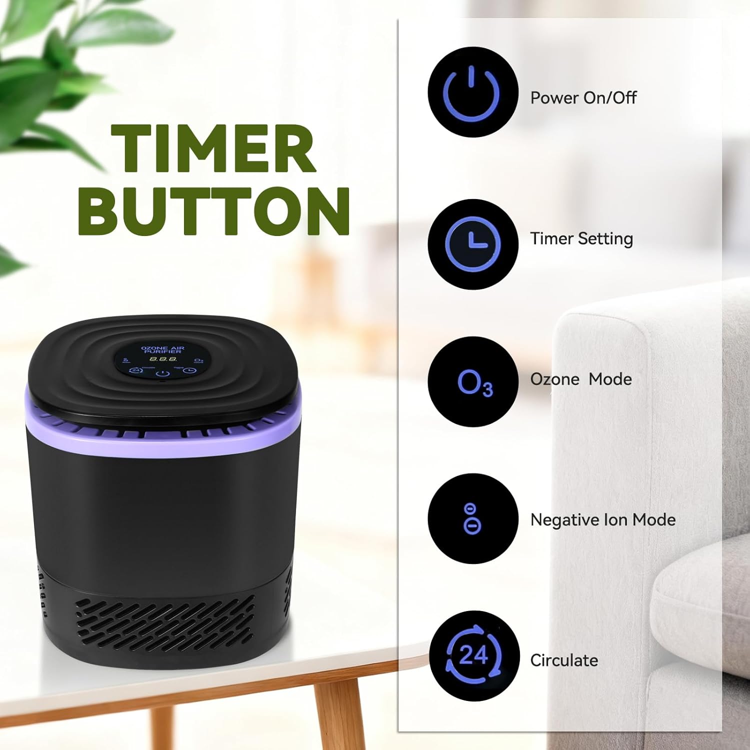 Air Purifier for Home & Bedroom, Removes 99.997% of Smoke, Pollen, Pet Hair & Odors - Image 2