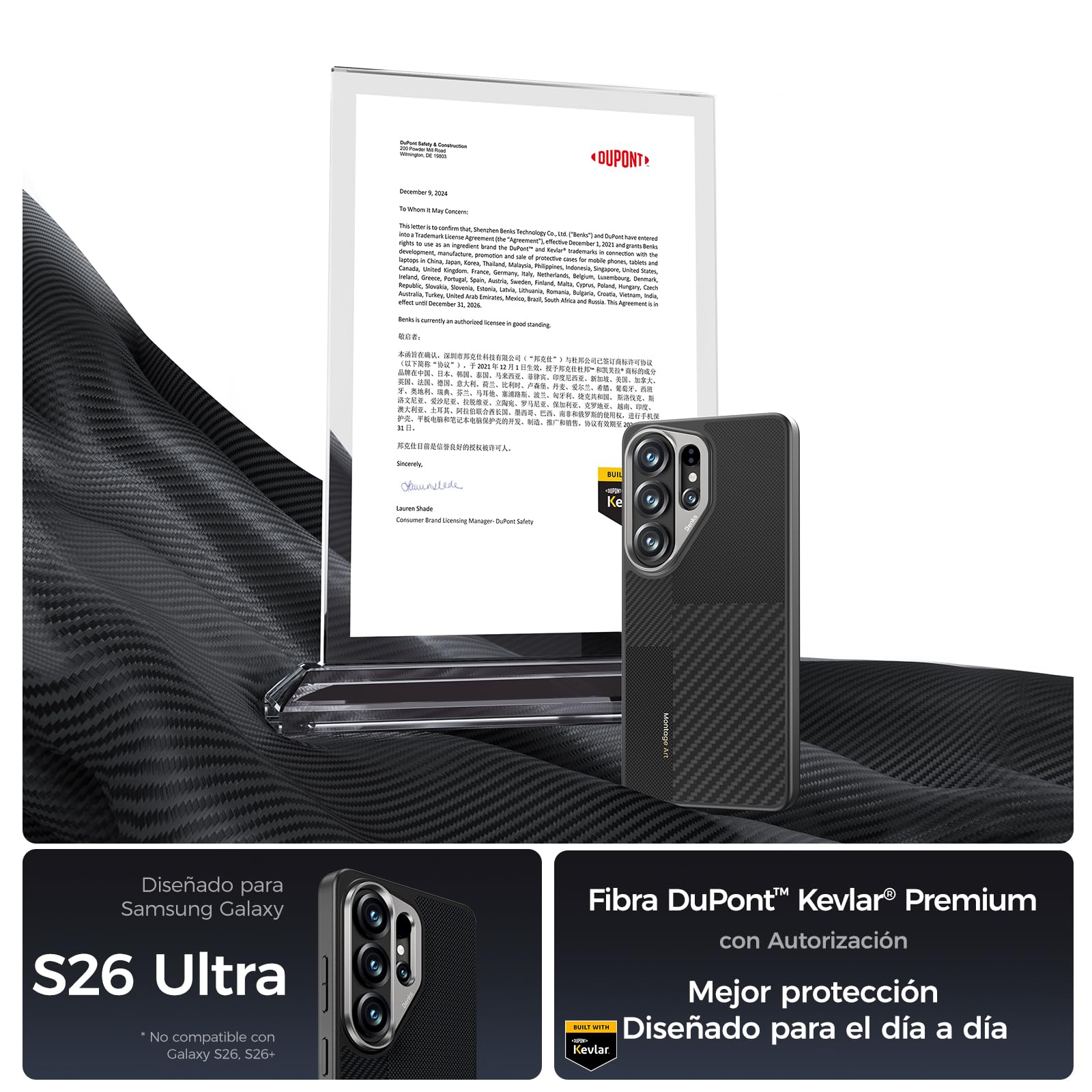 BENKS Funda Antigolpes Montage ArmorPro con Soporte Magnético para Samsung Galaxy S26 Ultra