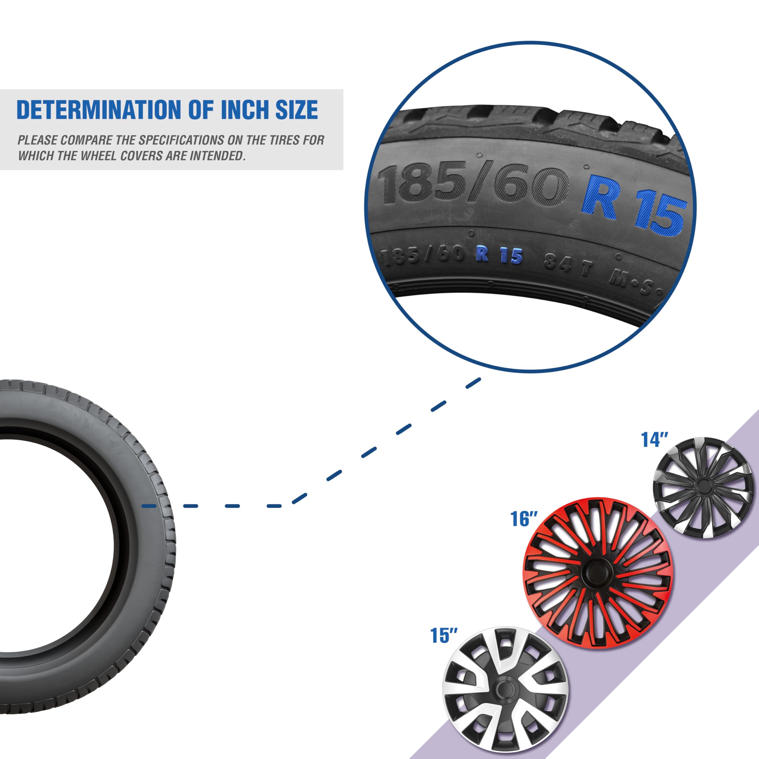Petex Copricerchi 14" pollici Serie/Kit nero Copricerchi Auto RB531614