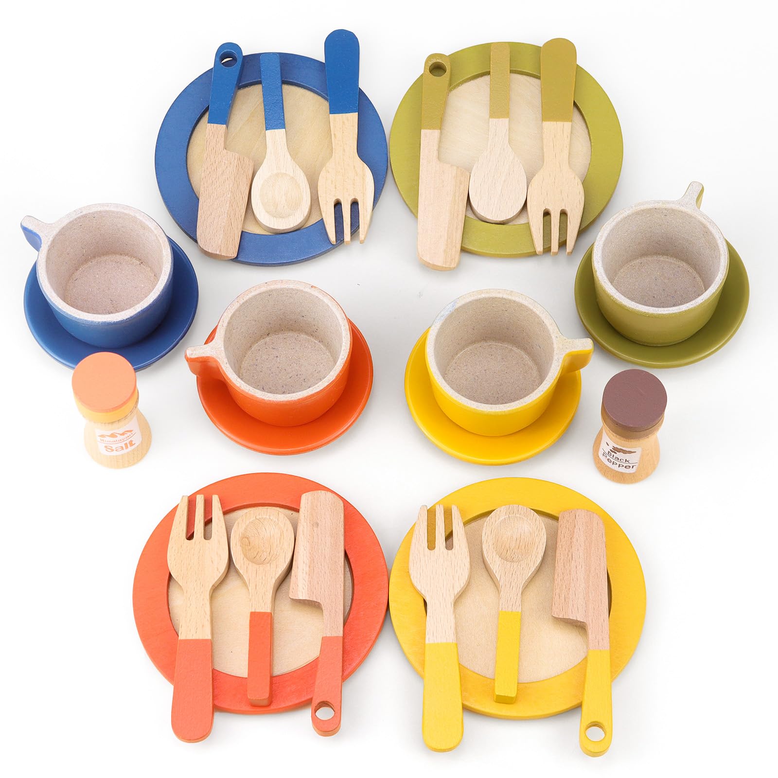 CHRI 26 pezzi accessori da cucina per bambini in legno, accessori per cucina giochi in legno