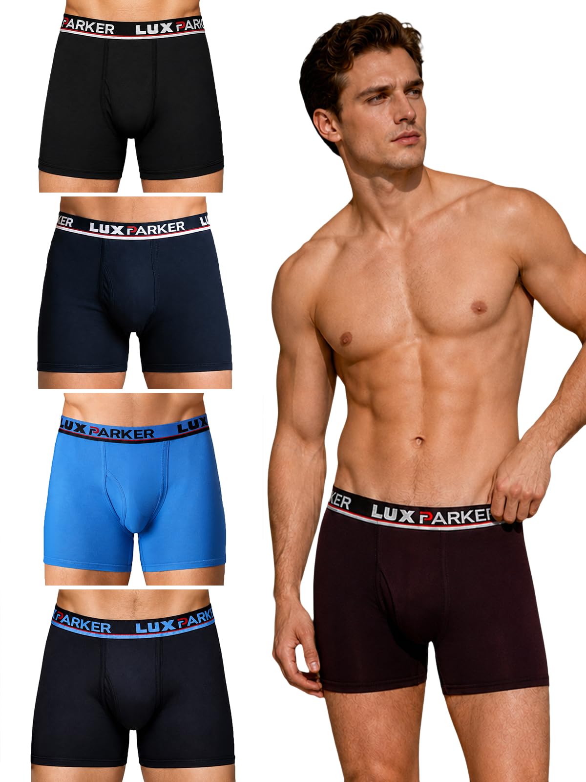 lux parker Men's Cotton Modern Solid Trunks-picture-22