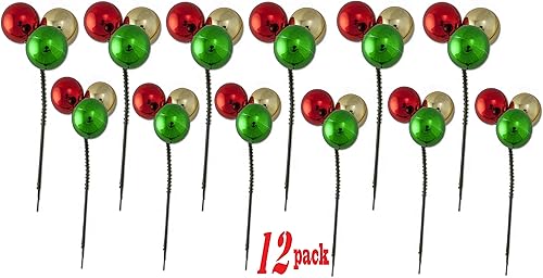 Adornos de bola de Navidad inastillables en púas con cable, multicolor, rojo, verde, dorado