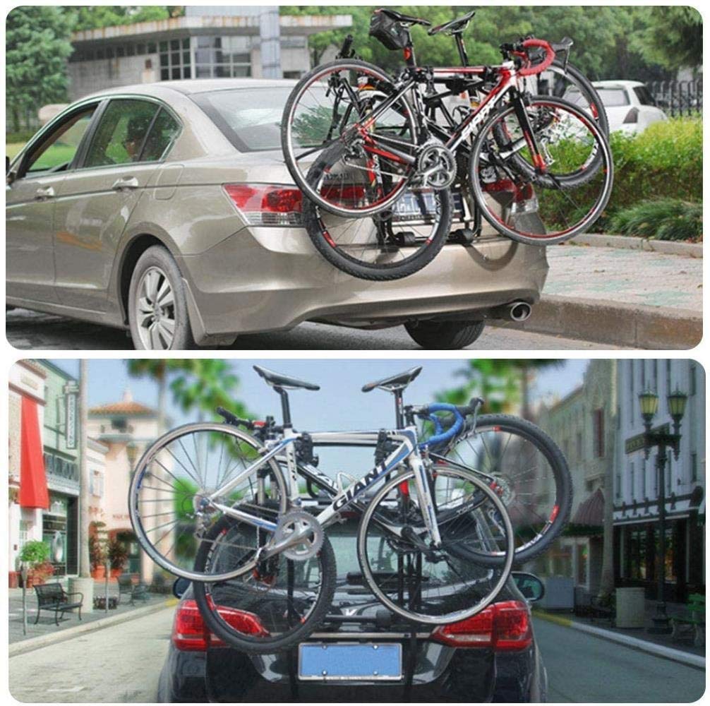 soportes para bicicletas 2 bicicletas for coche bicicleta Ciclo portador de soportes de adaptador universal HATCHBACK ESTATE Portabicicletas trasero del coche del bastidor trasero Montado univer