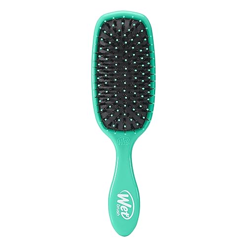 Wet Brush Potenciador de Brillo, Aqua, Cerdas Naturales de Jabalí con Tecnología IntelliFlex Ultra-Suave, Deja el Cabello Brillante y Suave, Cepillo