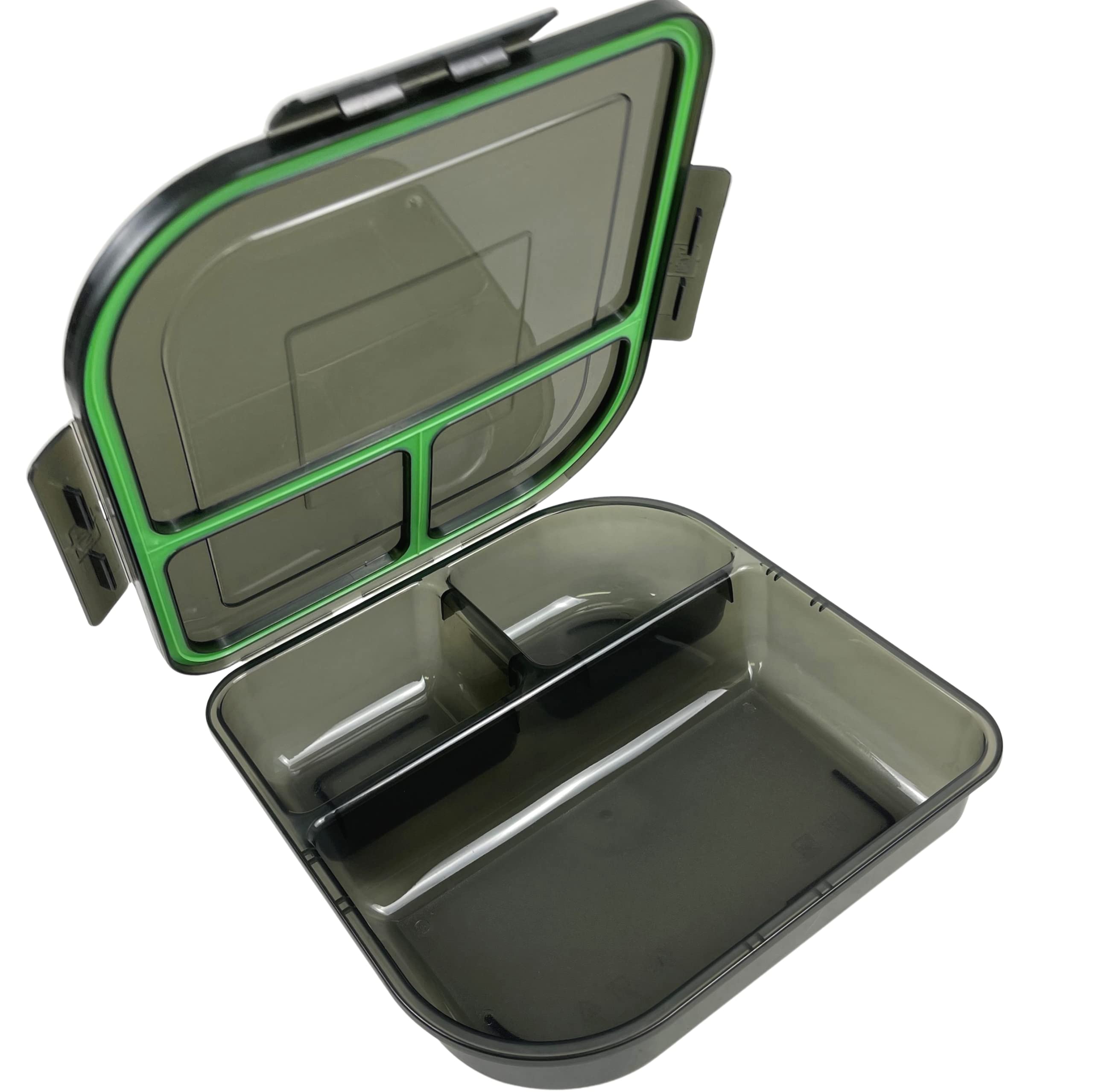 Large To-Go 3-Compartment Food Container, 9-3/8" X 9-3/8" X 2-1/2", Reusable, Microwave S…