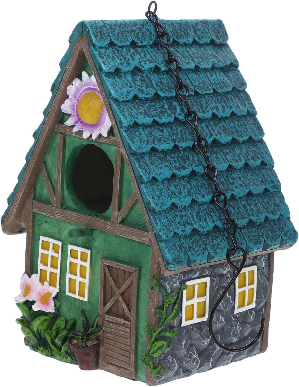 1pc Bird Nest Hanging Resin Handmade Bird House Window Bird Feeder Bird Hut Rustic Home Decor Nesting Bird Breeding Nest Decorative Birds Shelter Creative Handicrafts Colorful Generic