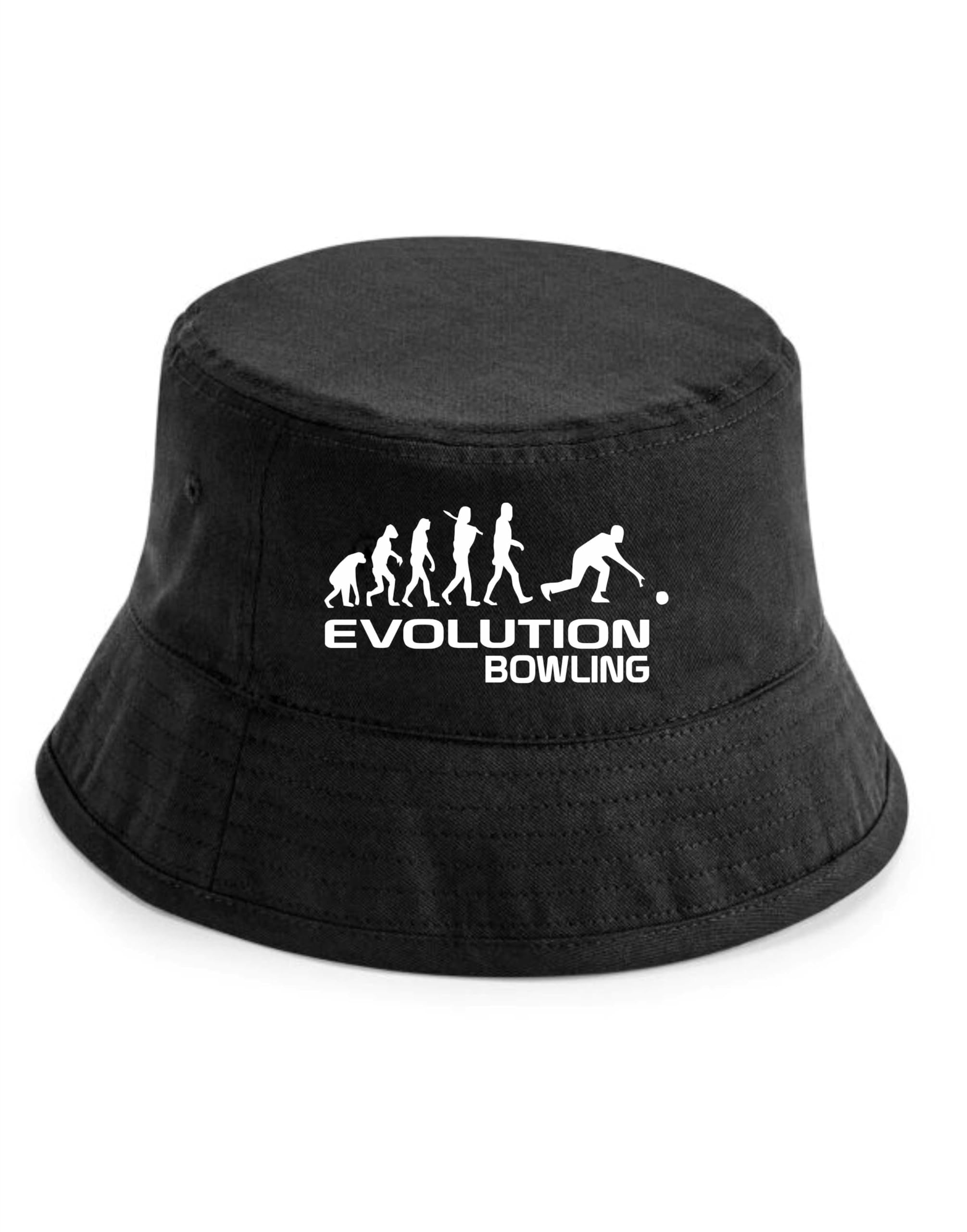Print4u Unisex Black Evolution Of Bowling Bucket Hat Crown Green Birthday Gift Men & Ladies Lxl