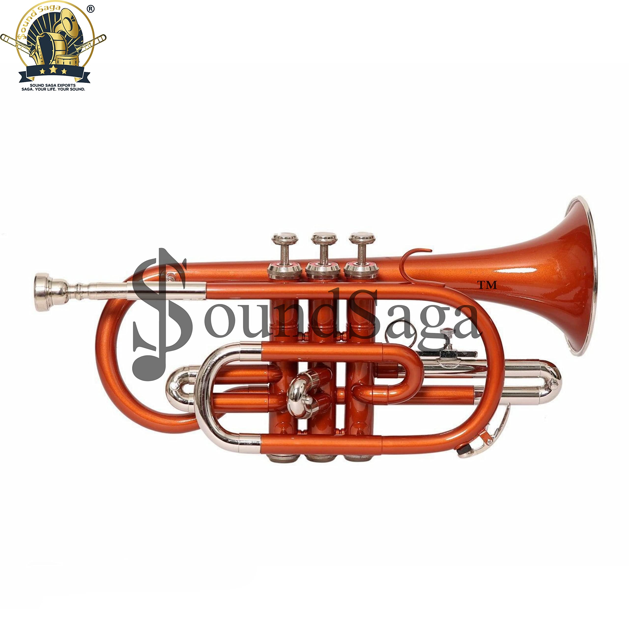 Cornet 3-zaworowy skok BB, jakość premium, w tym ustnik i futerał (pomarańczowy)
