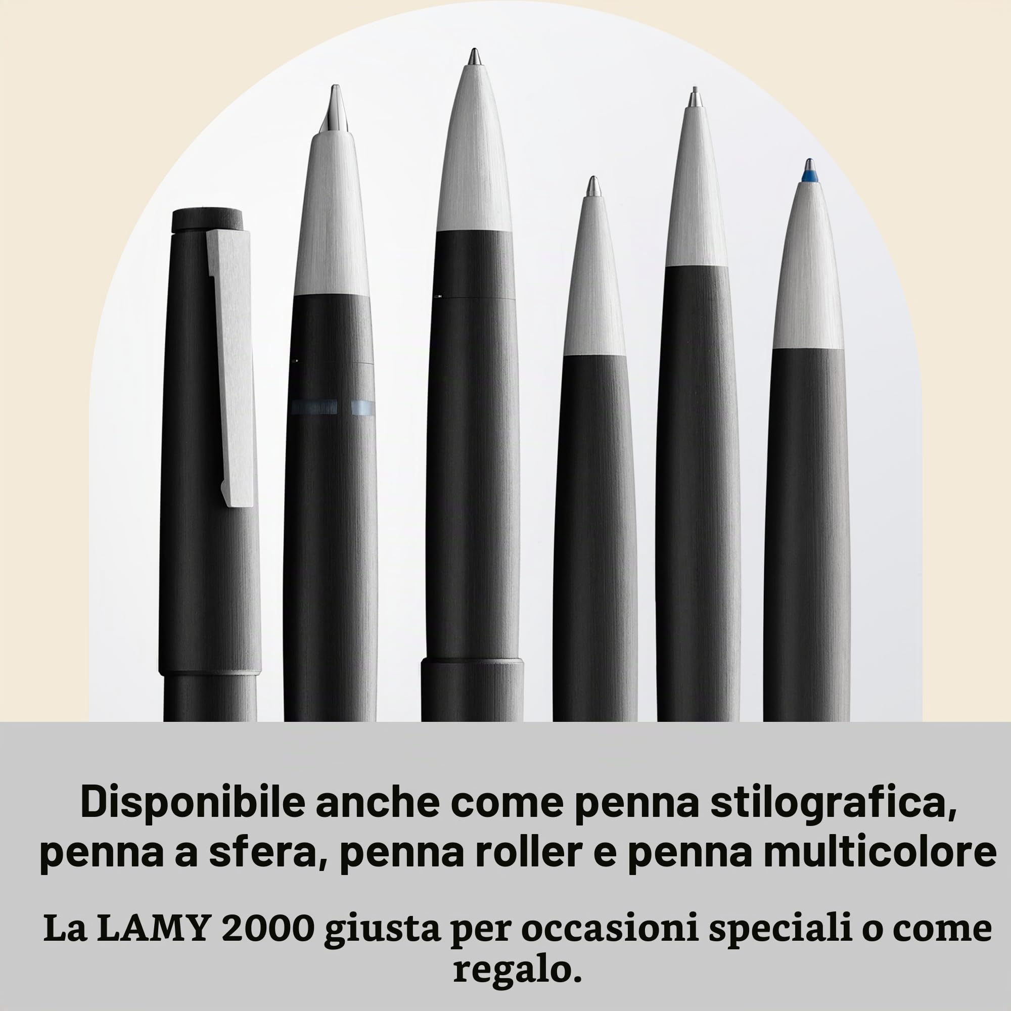 Lamy 2000 portamina nera - elegante con involucro robusto in policarbonato - bilanciato perfettamente - portamina con mina M 41 a tratto 0,5 mm & punta per cancellare