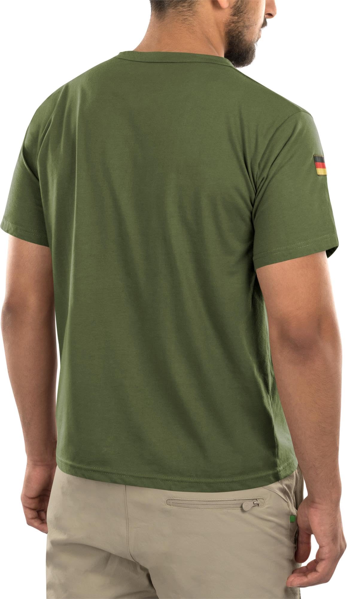 Bundeswehr Tropen T-Shirt mit Deutschlandfahnen und Klettstreifen