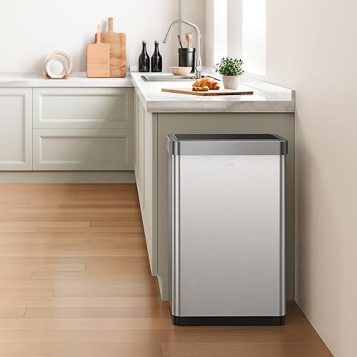 Miniatura 3 de EKO Mirage X - Bote de basura con sensor de movimiento de 21.1 galones, automático, grande, para cocina, sin contacto, de acero inoxidable