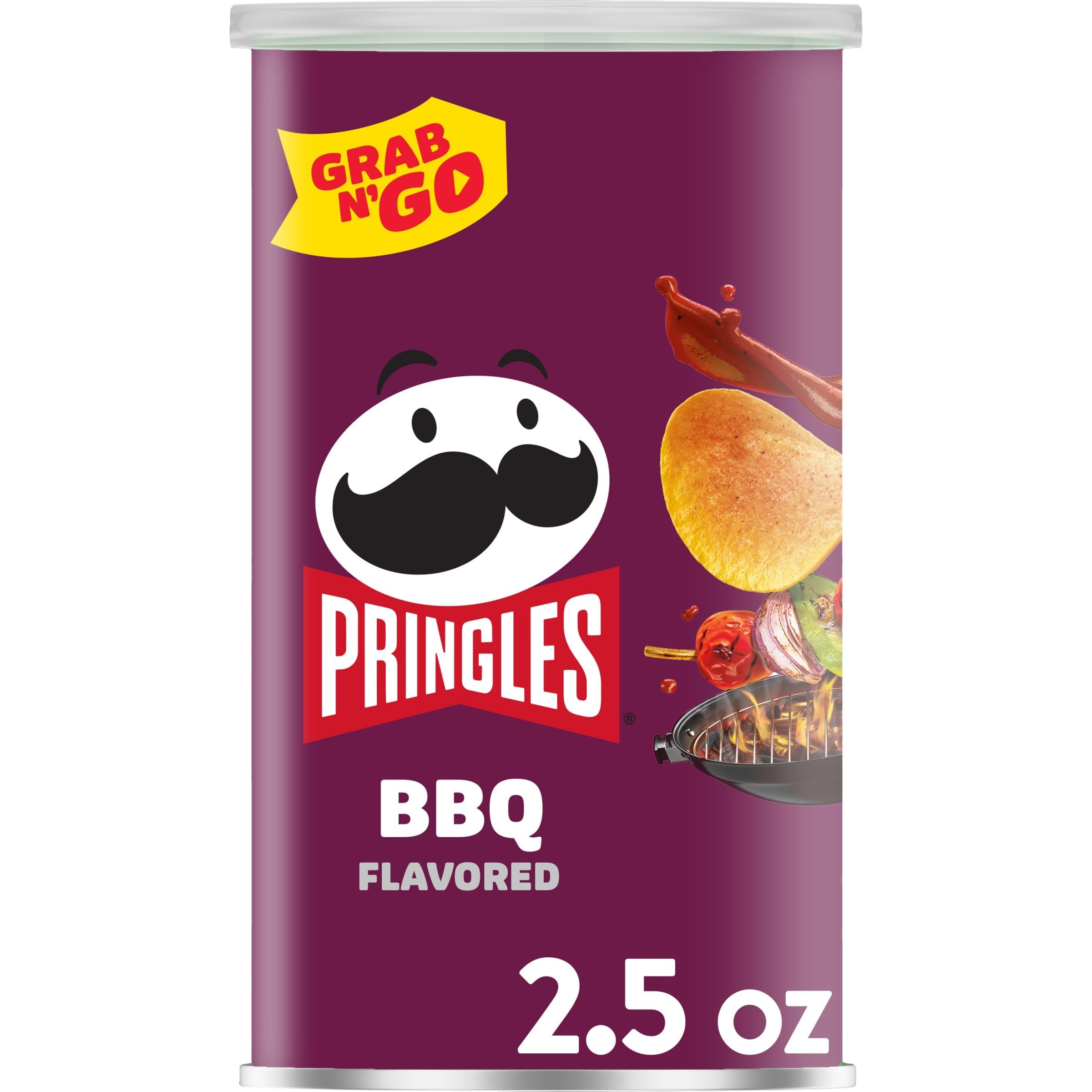 Potato Crisps Chips, Lunch Snacks, Office and Kids Snacks, Grab N' Go Pack, BBQ, 2.5oz Can (1 Can)