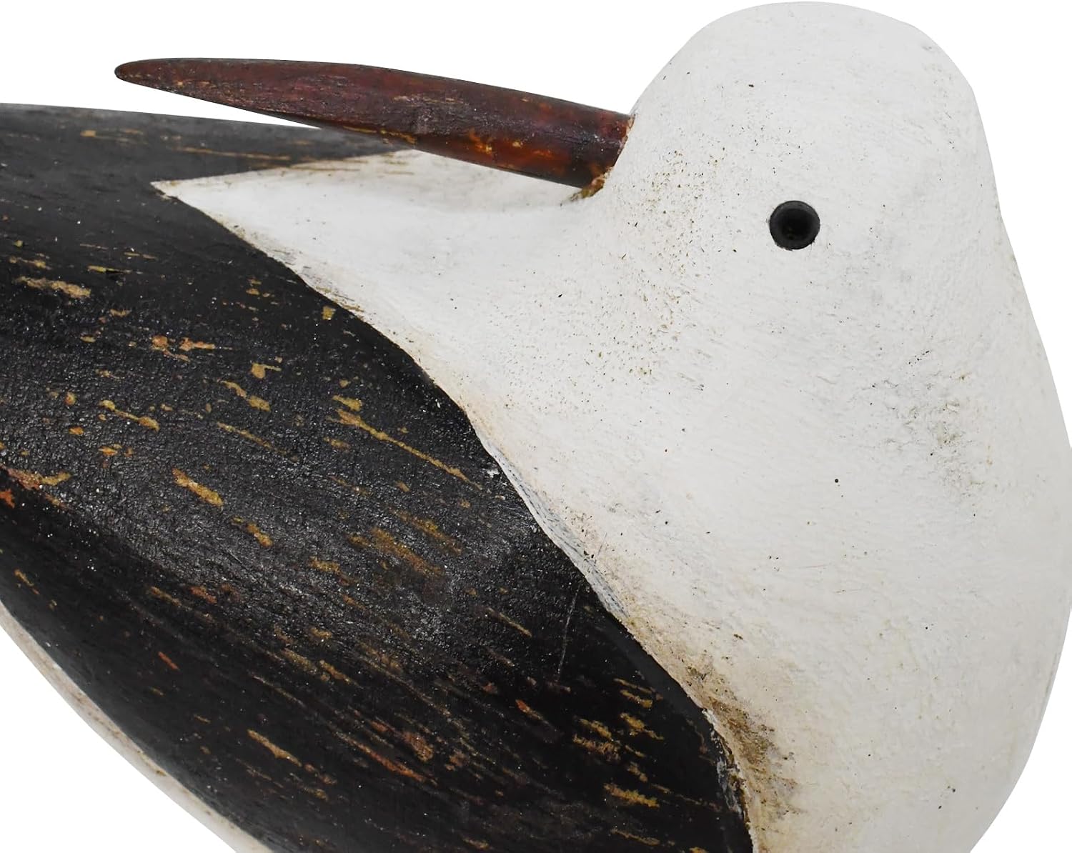 Morning View Wooden Sea Birds Decor Wood Seagull Statue Bird Figurines Seabird Statue Standing Seagulls Decorations Coastal Sculpture Nautical Beach Ocean Home Table Garden Yard Lawn Outdoor 11.8 Inch