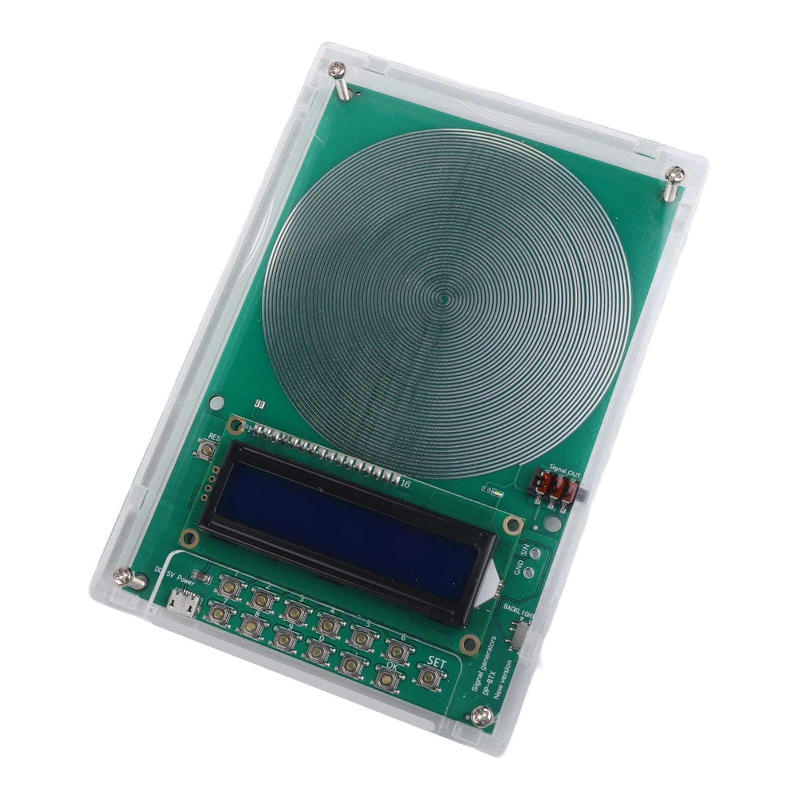 ZYWUOY Generador de forma de onda, dispositivo de señal de 0,01 Hz-30 kHz con ondas sinusoidales/cuadradas para resonancia Schumann, unidad alimentada por USB con funda