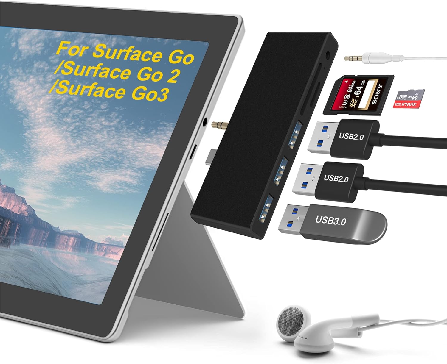 Amazon Surface Go ドッキング ステーション、USB C ハブ Surface Go /Go2 /Go3 with