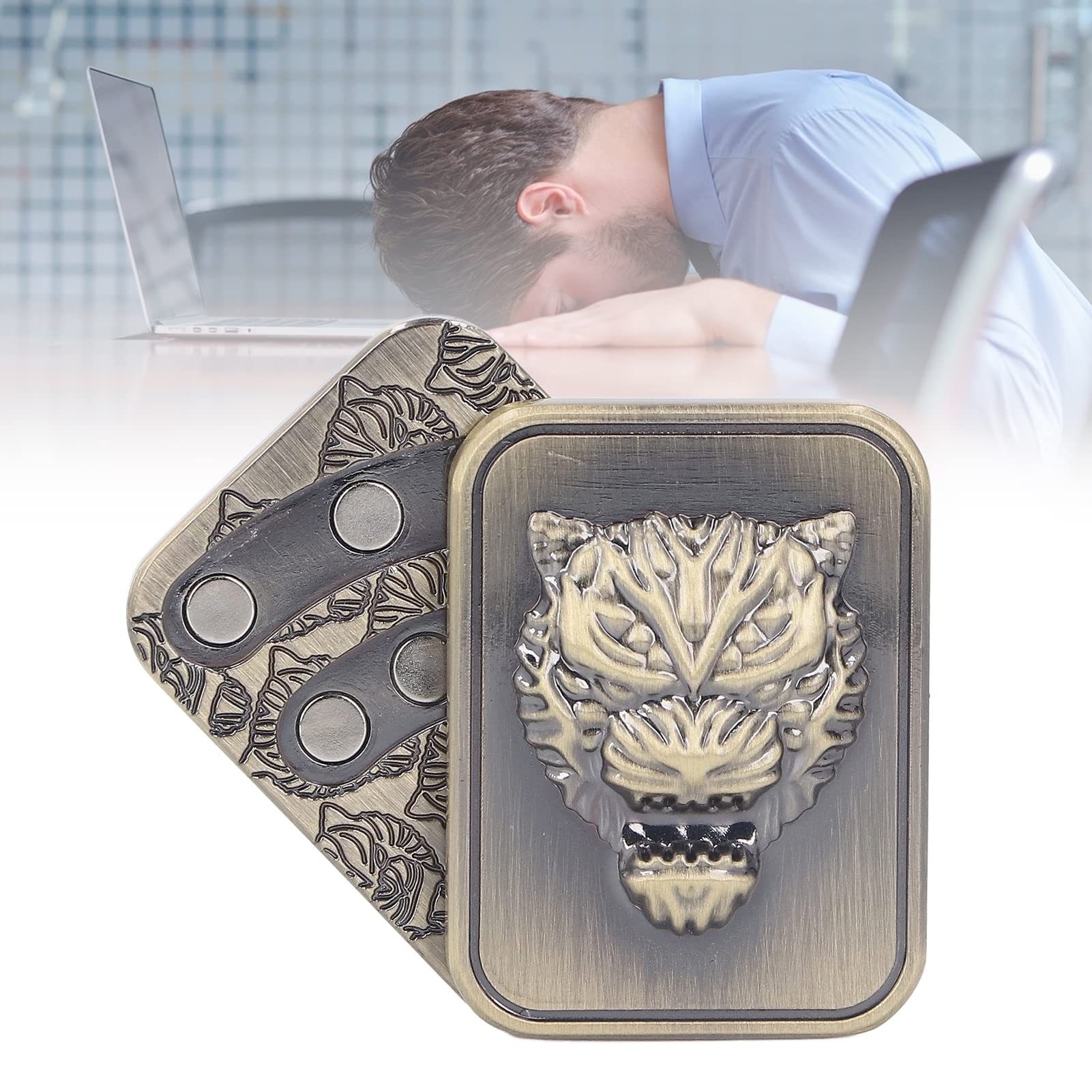 Fidget Slider, Rotazione Triangolare Magnetica Giocattolo Fidget in Metallo per Adulti, ADHD Portatile, Autismo, Ansia, Antistress Push Slider Fidget