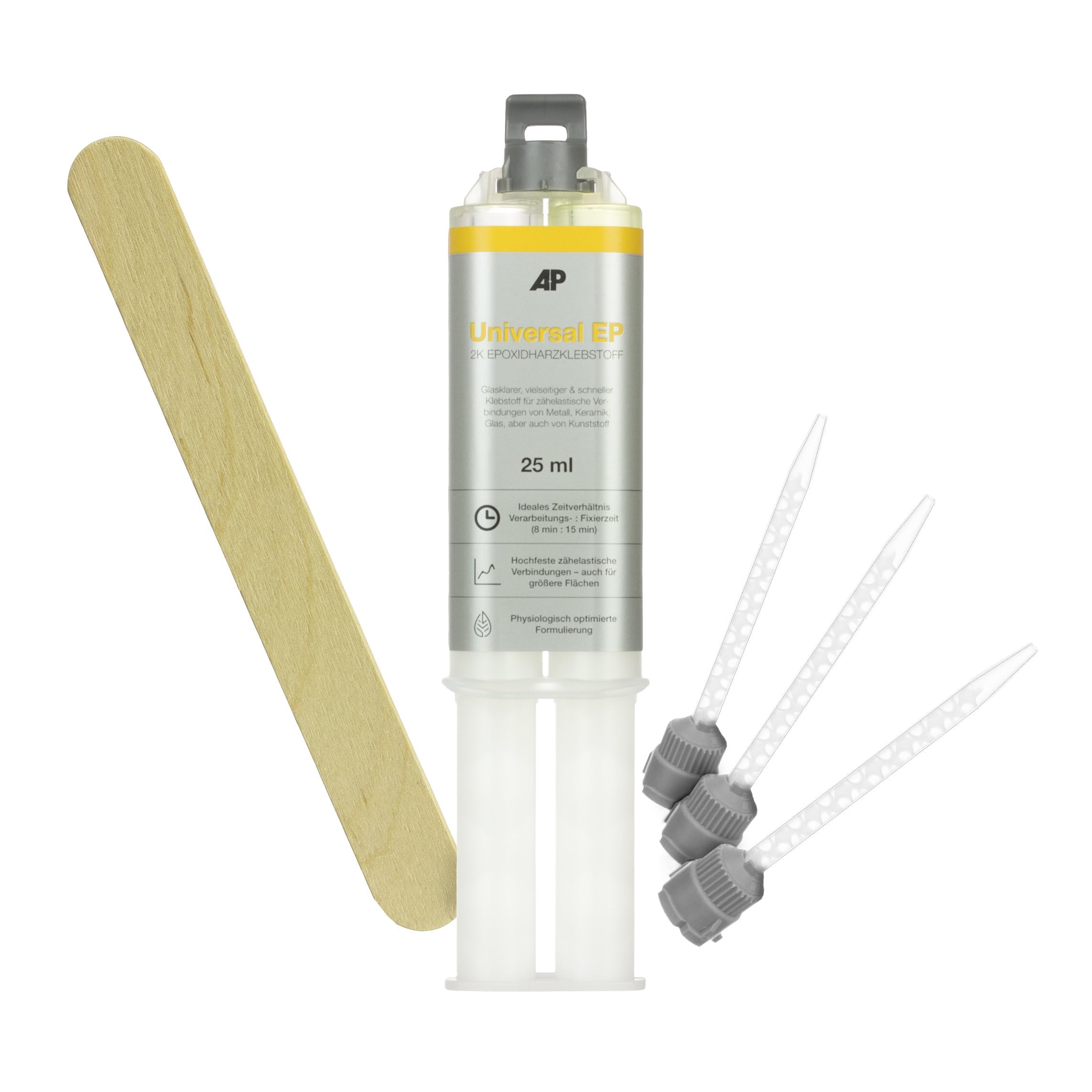 Universal EP – Topfzeit: 8 min, 2K High-Performance Epoxidharz-Klebstoff, vielseitig anwendbar (Metall, Glas, Kunststoff, Holz, etc.) (25 ml)