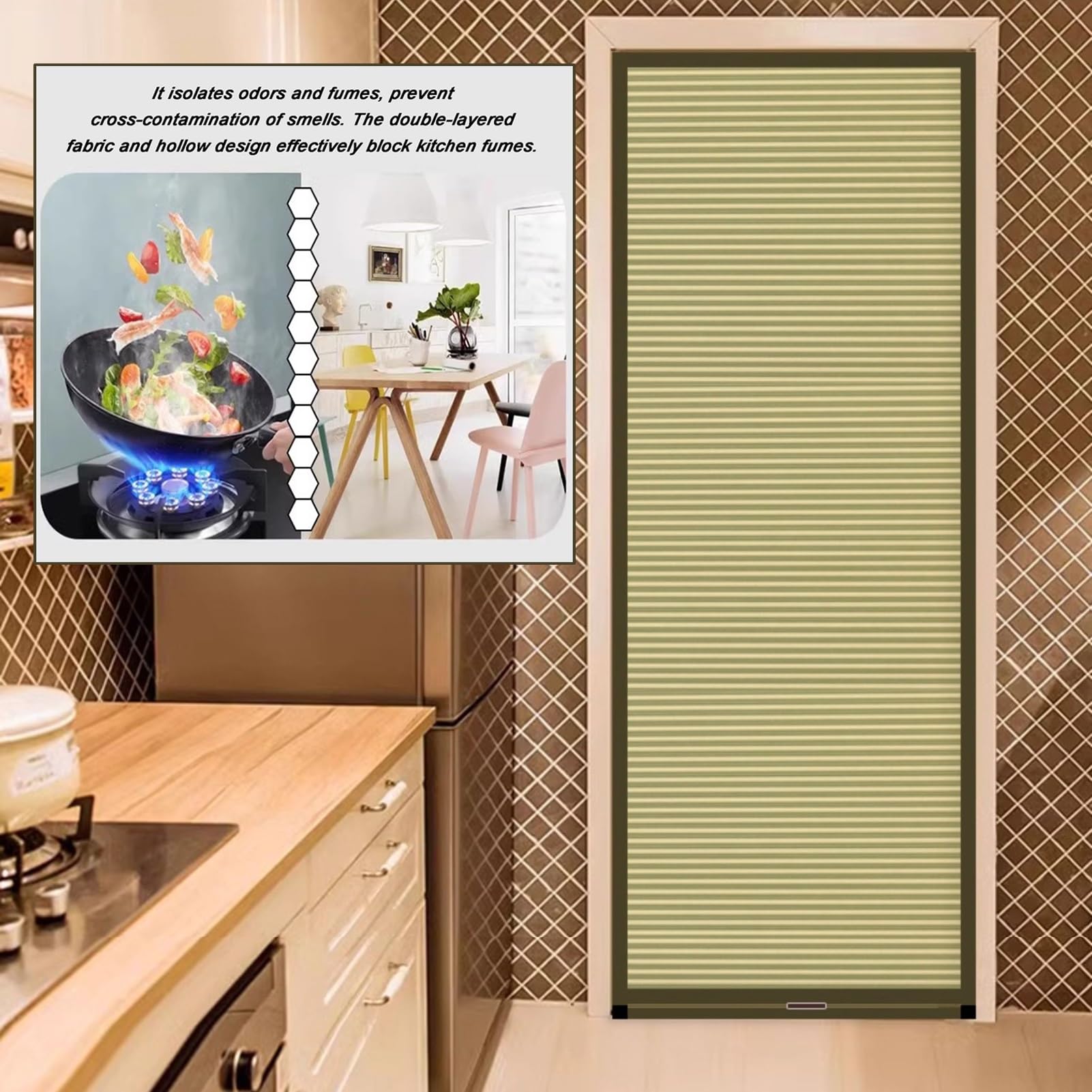 Flessibile su Misura Porta Pieghevole A Soffietto per Interni, Porte A Nido d'Ape A Scomparsa, Finestra/Porta di Servizio per Cucina, Porta Scorrevole per Armadio