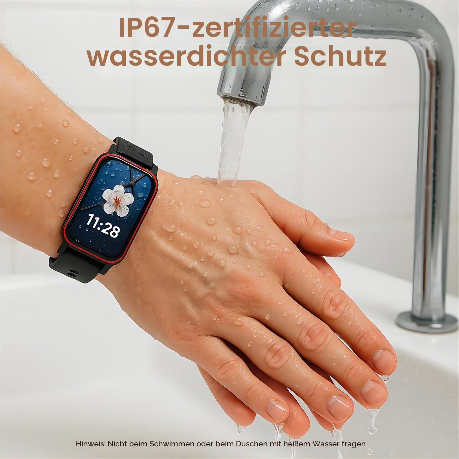 GPS Smartwatch für Senioren mit Sturzerkennung SOS Notruf HD Videoanruf IP67 Wasserdicht GPS Tracker für Demenz Alzheimer Pflege,Schwarz