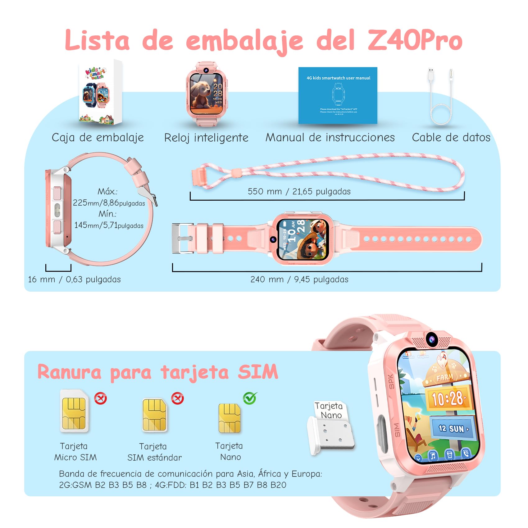 IOWODO Reloj Inteligente Niño, 4G Smartwatch Niño con Llamadas, Videollamada, GPS y SOS, Modo Escuela, Batería 850mAh, IP68 Impermeable, Regalo Ideal para Niños de 5 a 14 Años
