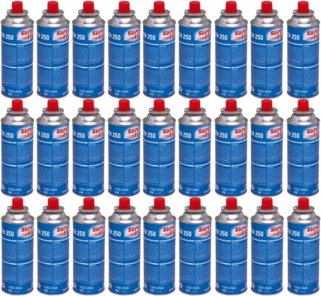 Suinga 28 x butan 220 g kartusz gazowy do palników, kempingowy wkład gazowy 250, butle, niebieski