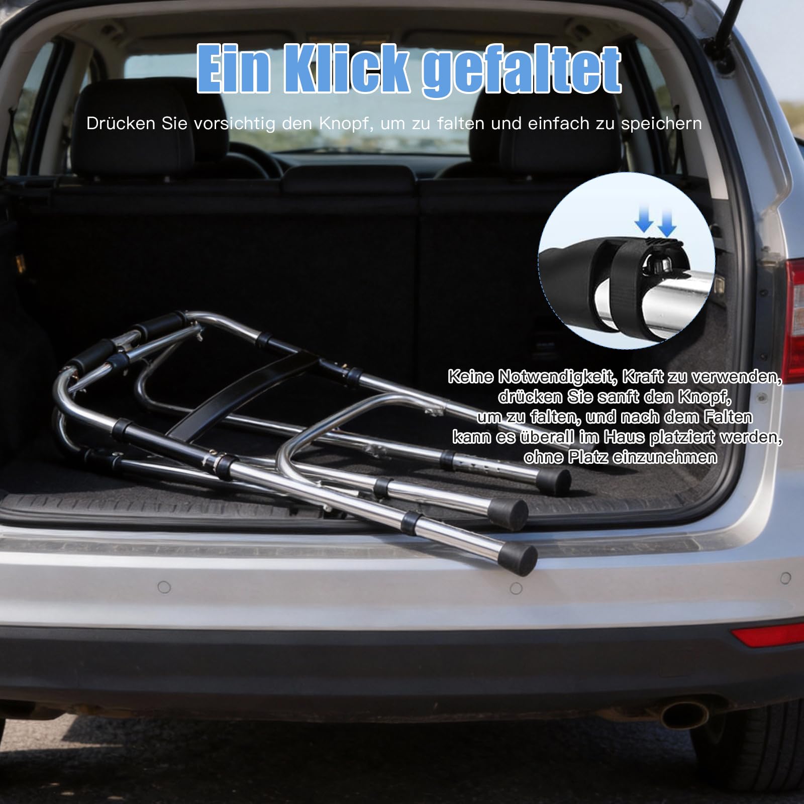 Andador ligero con bisagras, ayuda a caminar para personas mayores, altura ajustable de 73-88,5 cm, ligero y estable, soporte seguro para el uso diario y la rehabilitación