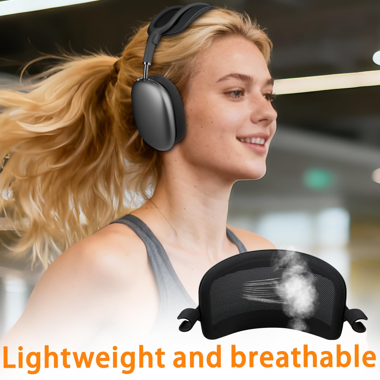 SOULWIT Pressure Relief Headband for AirPods Max - Black(1.0 Gen) 2
