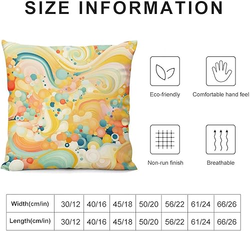Miniatura 3 de Funda de cojín atractiva brillante y colorida con patrón abstracto decorativo para sala de arte moderno para sofá, cama, sofá, 22 x 22 pulgadas