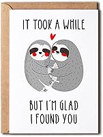 Vista 1 de OystersPearl - It Took A While But I'm Glad I Found You - Tarjeta de perezosos - Tarjeta divertida de felicitación de cumpleaños de aniversario