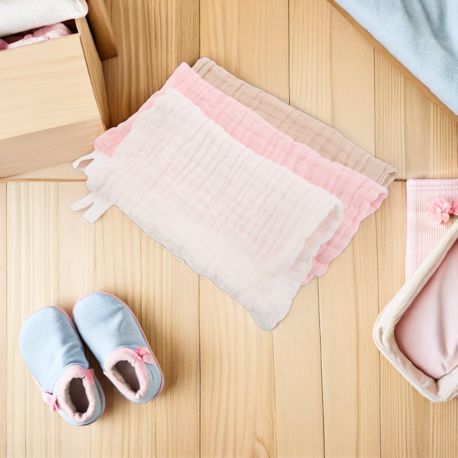 18 Stück Baumwoll Sanfte Reinigung und Hohe Saugfähigkeit mit Sechs Schichten für Neugeborene für Babypflege und Zarte Gesichtspflege