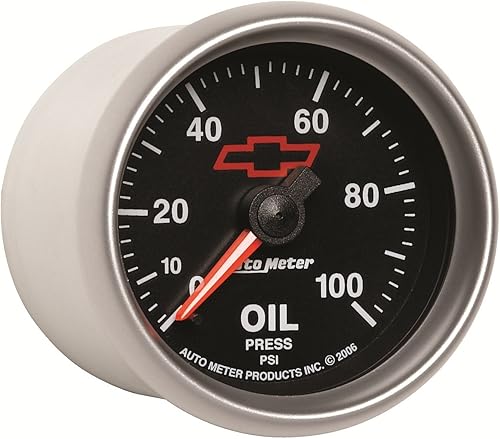 Miniatura 4 de Auto Meter 3621-00406 GM Performance Parts Red 2-116" indicador de presión de aceite mecánico 0-100 PSI