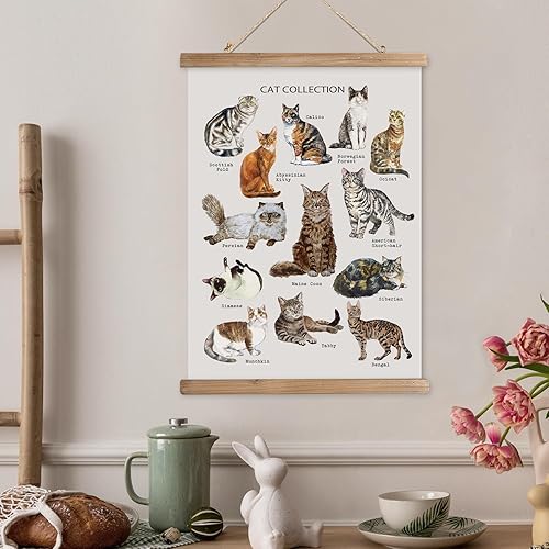 Miniatura 101 de XIAOAIKA Póster de botánica vintage con marco de madera, tabla de plantas venenosas antiguas, arte educativo botánico con especies peligrosas, 1