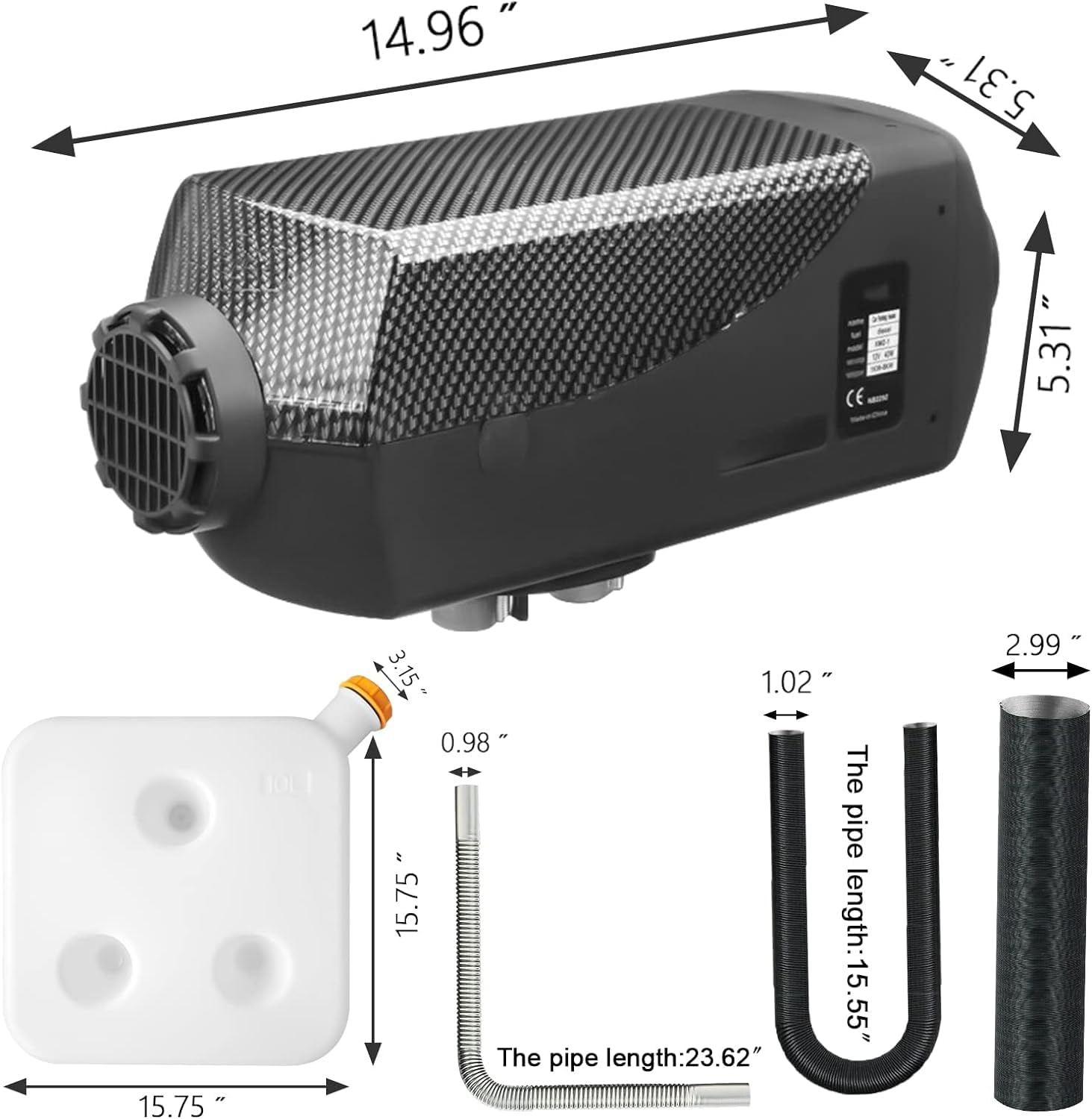 5 kW Nagrzewnica powietrza Diesel, 12 V Ogrzewanie postojowe Diesel Nocne ogrzewanie z termostatem Monitor LCD Tłumik Do Samochodów Ciężarowych Łodzi Przyczepy kempingowej Przyczepy Kamperów (Czarn