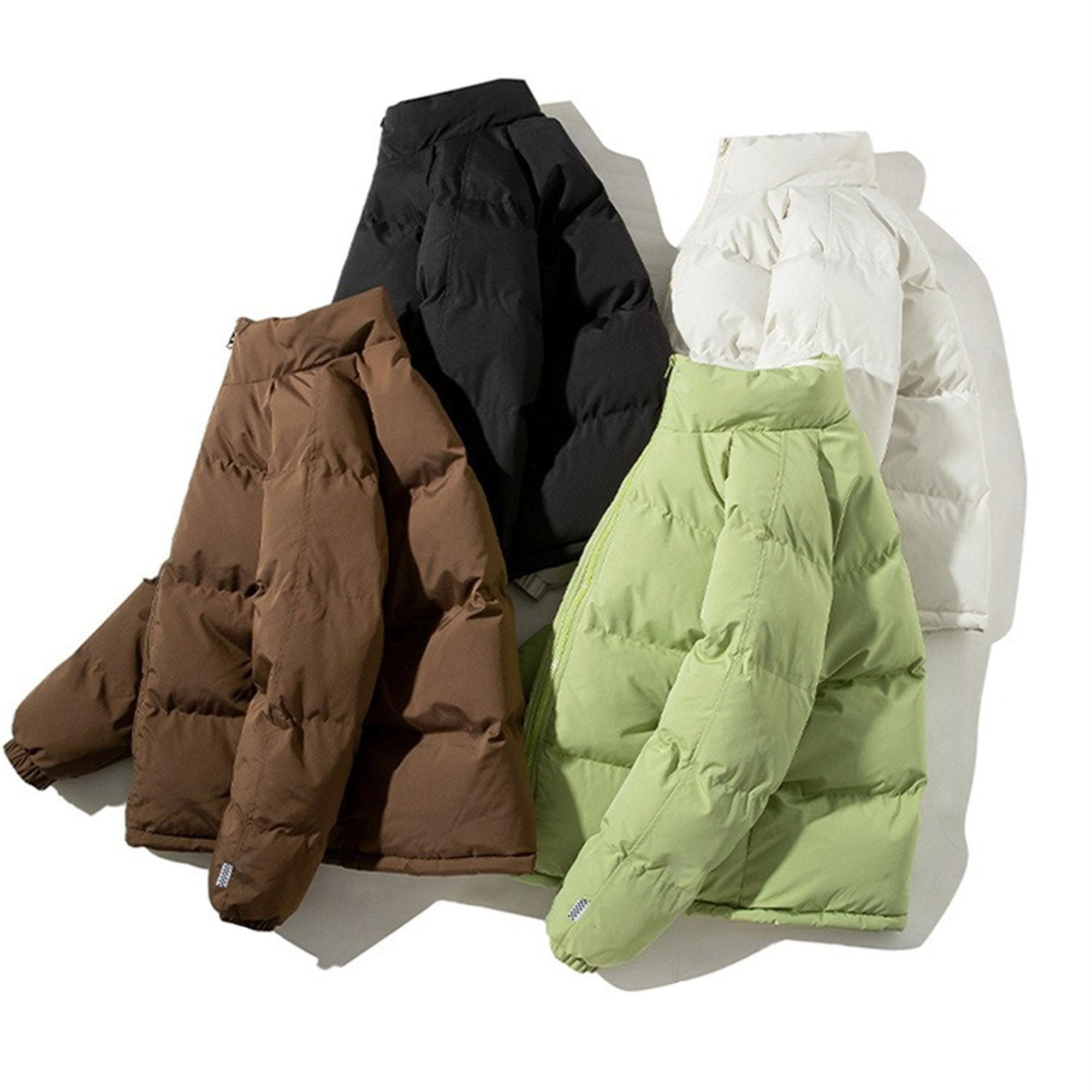 Abrigo de burbujas para hombre, con cuello alto, ajuste holgado, con forro de sherpa, acolchada, aislante