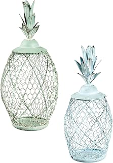 Pineapple Metal Lantern, Set of 2