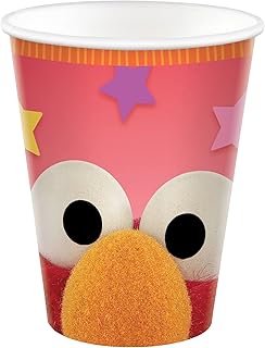 Amscan Everyday Sesame Street Design Paper Cups - 9 oz. (Pack of 8) - Vibrant, Eco-Friendly & Perfect for Kids' Parties, Family Gatherings, and Everyday Use