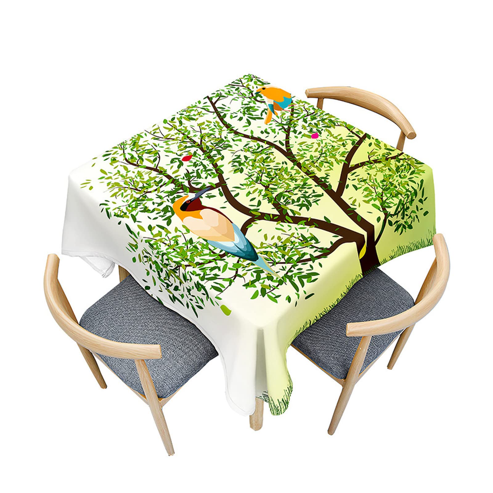 Fasbuy Nappe Carrée Anti Tache, Motif Tangerine 3D Nappe Élégante Table Basse Nape En Polyester Lavable Pour Décoration Fête Jardin Café Salle à