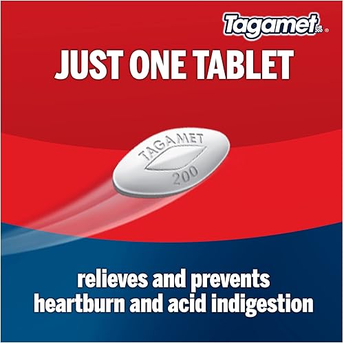 Miniatura 3 de Tagamet HB 200 mg reductor de ácido de cimetidina y alivio de la acidez estomacal, alivia y previene la indigestión, 70 unidades