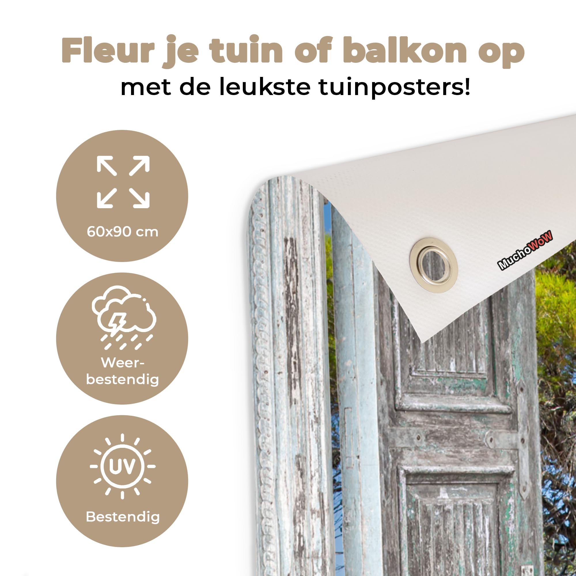 MuchoWow Outdoor-Poster 90x60 Cm – Holzweg Zum Strand In Spanien, Wetterfest